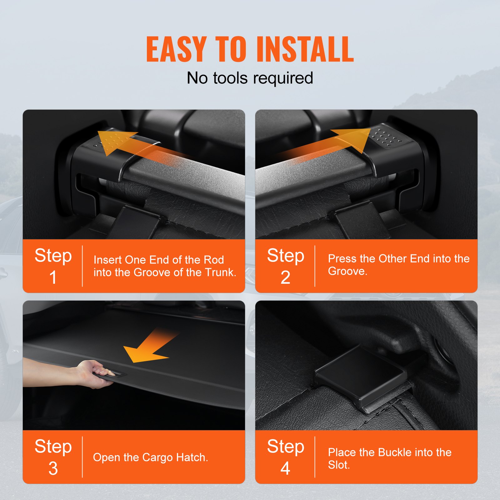 VEVOR Retractable Cargo Cover for Honda, Upgraded Waterproof Trunk Cover Security Shield Shade for Honda CRV 2023-2025 5-Seater, UV Resistant Rear Trunk Cover with Aluminum Alloy & PVC Leather Texture