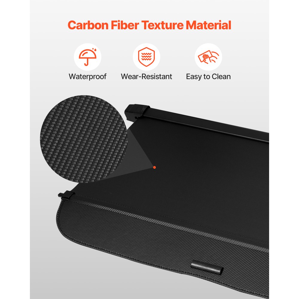 VEVOR Retractable Cargo Cover, Upgraded Carbon Fiber Texture Trunk Cover, Anti-Peeping Luggage Privacy Shield, Easy Installation Security Shade Car Accessories, for Honda CRV 2023-2025 5-Seater