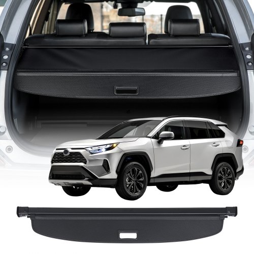 VEVOR Retractable Cargo Cover, Upgraded Carbon Fiber Texture Trunk Cover, Anti-Peeping Luggage Privacy Shield, Easy Installation Security Shade Car Accessories, for Toyota RAV4 2019-2025 5-Seater