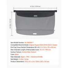 Retractable Cargo Cover Trunk Shade for Toyota RAV4 2019-2025 5-Seater