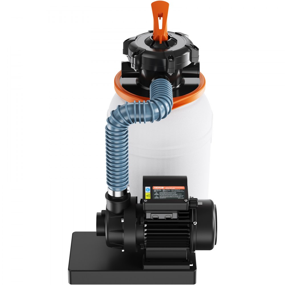 VEVOR Sand Filter Pump for Above Ground Pools, 10-inch, 1585 GPH, 0.33 HP Swimming Pool Pumps System & Filters Combo Set with 6-Way Multi-Port Valve & Pressure Gauge, for Domestic and Commercial Pools