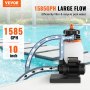 VEVOR Sand Filter Pump for Above Ground Pools, 10-inch, 1585 GPH, 0.33 HP Swimming Pool Pumps System & Filters Combo Set with 5-Way Multi-Port Valve & Pressure Gauge, for Domestic and Commercial Pools