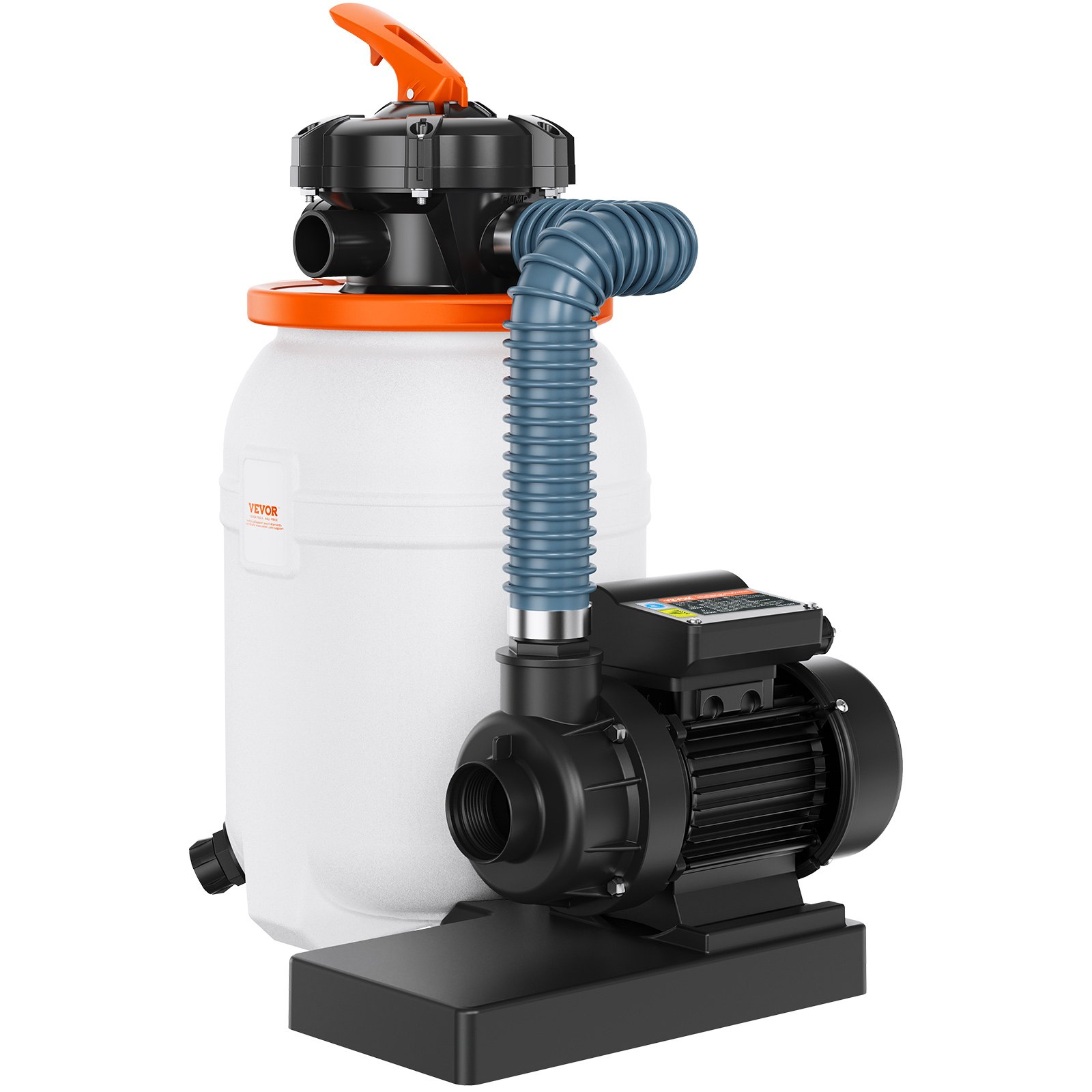 VEVOR Sand Filter Pump for Above Ground Pools, 10-inch, 1585 GPH, 0.33 HP Swimming Pool Pumps System & Filters Combo Set with 6-Way Multi-Port Valve & Pressure Gauge, for Domestic and Commercial Pools
