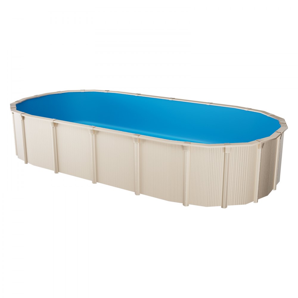 VEVOR Oval Pool Liner, 16.4 x 9.8 ft Pool Liner, Uinbead Style, Durable Vinyl Pool Liner, Standard Gauge, 47in Wall Height, Pool Liner Replacement for Steel Sided Above-Ground Swimming Pools