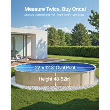 VEVOR Oval Pool Liner 22 x 12.3ft Overlap Style Pool Liner 52in Wall Height