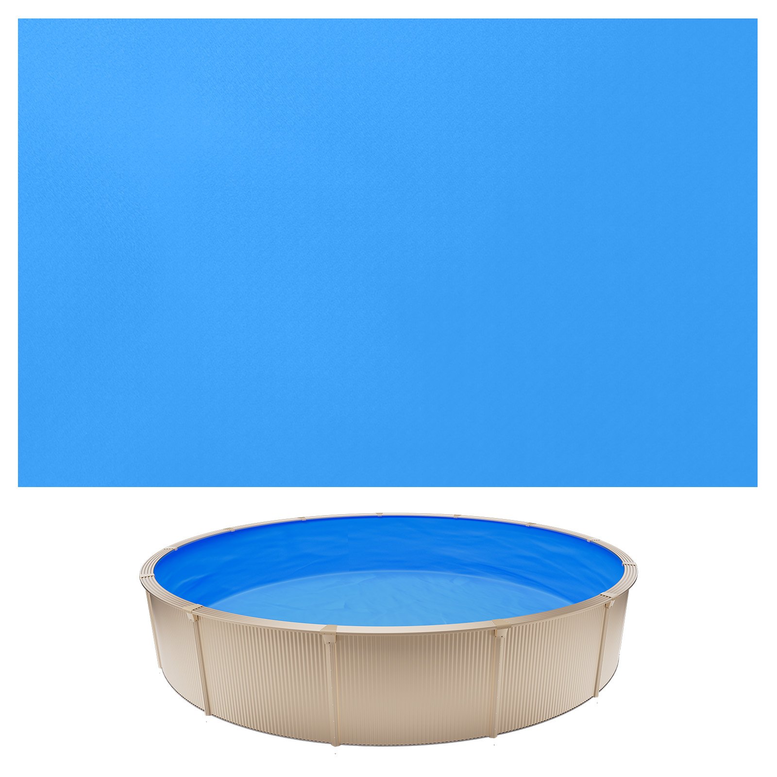 VEVOR 350.5 cm Pool Liner, Round Overlap Swimming Pool Liner for 90 cm Wall Height, Premium Vinyl, Easy Install with Leak-Proof Patches, Designed for Steel Sided Above-Ground,Outdoor, Blue