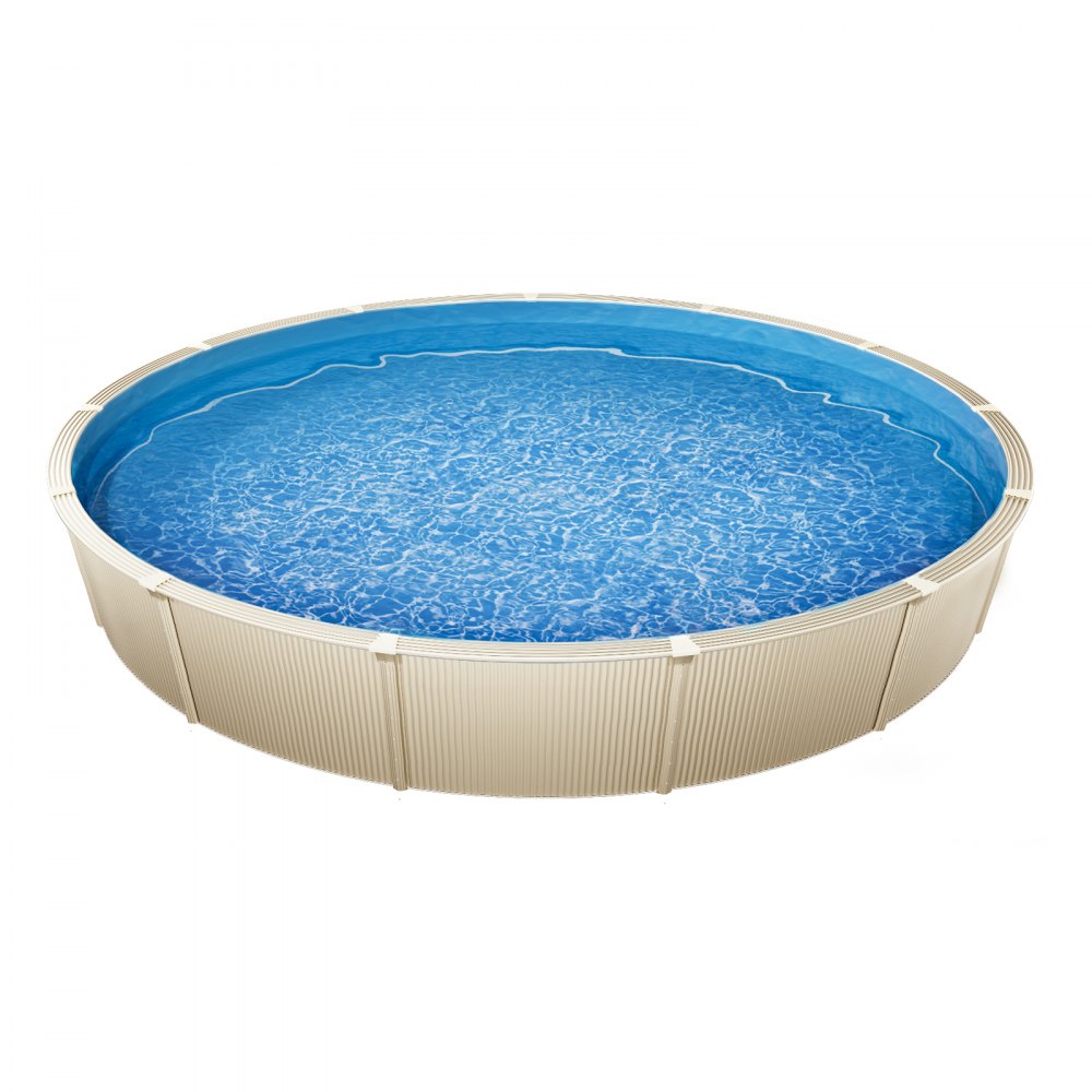 VEVOR Pool Liner, 11.5ft Round Pool Liner, Uinbead Style, Durable Vinyl Pool Liner, Standard Gauge, 47in Wall Height, Pool Liner Replacement for Steel Sided Above-Ground Swimming Pools, Solid Color