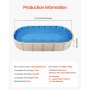 VEVOR 3.6 x 7.3 m Oval Pool Liner, Unibead Above Ground Pool Liners, 52in Wall Height, Durable Standard Gauge Vinyl, Designed for Steel Sided Above-Ground Swimming Pools