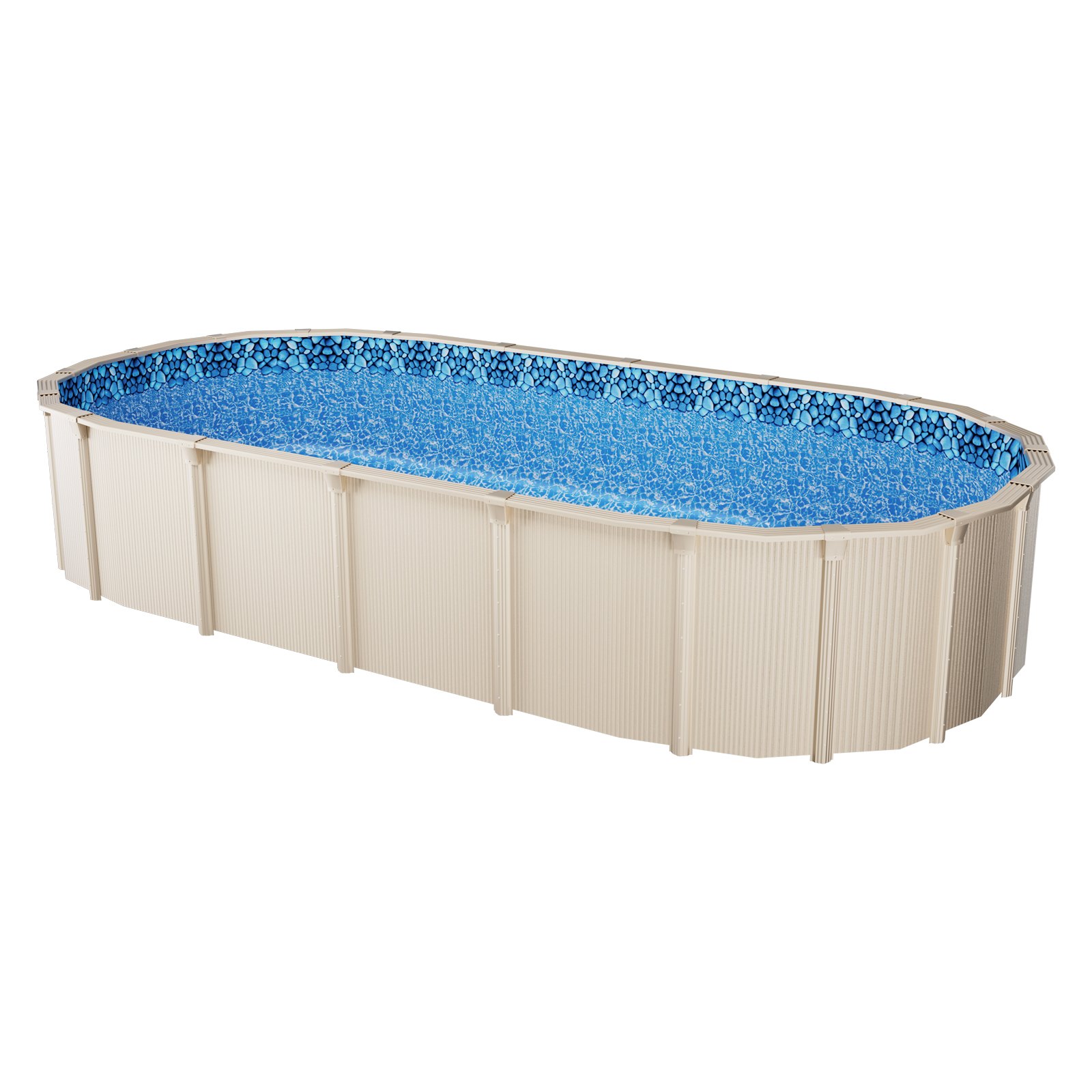 VEVOR 3.6 x 7.3 m Oval Pool Liner, Unibead Above Ground Pool Liners, 52in Wall Height, Durable Standard Gauge Vinyl, Designed for Steel Sided Above-Ground Swimming Pools
