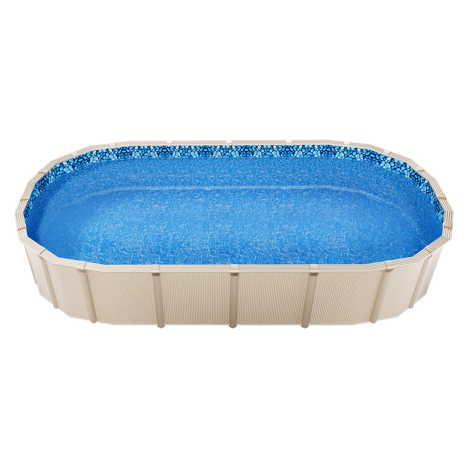 VEVOR 3.6 x 7.3 m Oval Pool Liner, Unibead Above Ground Pool Liners, 52in Wall Height, Durable Standard Gauge Vinyl, Designed for Steel Sided Above-Ground Swimming Pools