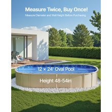 Oval Pool Liner 12x24ft Overlap Style Pool Liner 54in Wall Height Durable