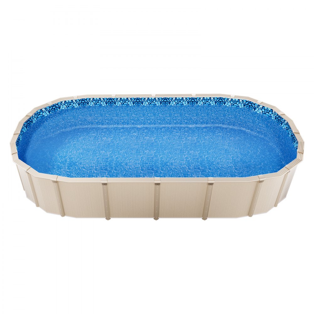 VEVOR 4.6 x 9.1 m Oval Pool Liner, Unibead Above Ground Pool Liners, 52in Wall Height, Durable Standard Gauge Vinyl, Designed for Steel Sided Above-Ground Swimming Pools