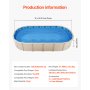VEVOR 4.6 x 9.1 m Oval Pool Liner, Unibead Above Ground Pool Liners, 52in Wall Height, Durable Standard Gauge Vinyl, Designed for Steel Sided Above-Ground Swimming Pools