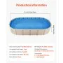 VEVOR 15 x 30 ft Oval Pool Liner, Overlap Style Above Ground Pool Liners, 48-to-54inch Wall Height, Durable Pool Liner, Standard Gauge Vinyl, for Steel Sided Above-Ground Swimming Pools
