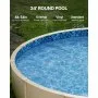 VEVOR 24-ft Round Above Ground Pool Liner, Overlap Pool Liners, Standard Gauge Vinyl, 48-to-54inch Wall Height, Designed for Steel Sided Above-Ground Swimming Pools