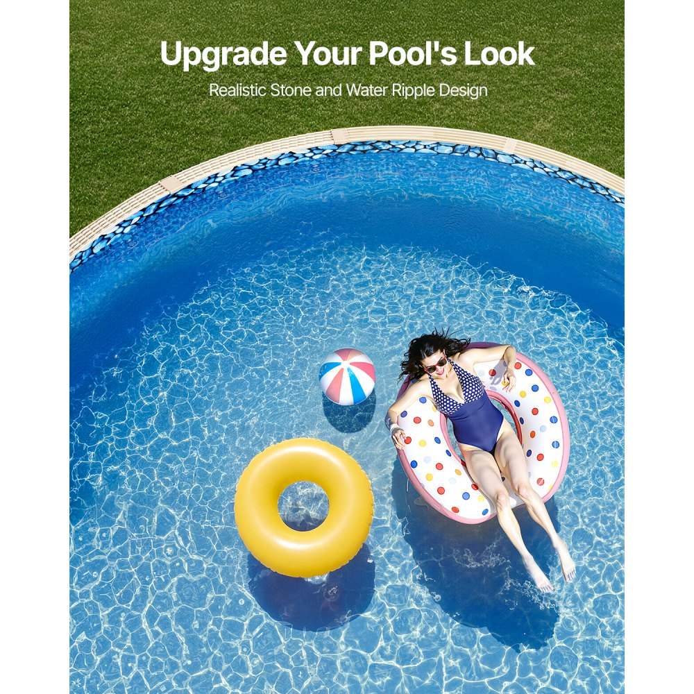 VEVOR 27-ft Round Above Ground Pool Liner, Overlap Pool Liners, Standard Gauge Vinyl, 48-to-54inch Wall Height, Designed for Steel Sided Above-Ground Swimming Pools
