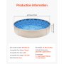 VEVOR 8-ft Round Above Ground Pool Liner, Overlap Pool Liners, Standard Gauge Vinyl, 48-to-54inch Wall Height, Designed for Steel Sided Above-Ground Swimming Pools