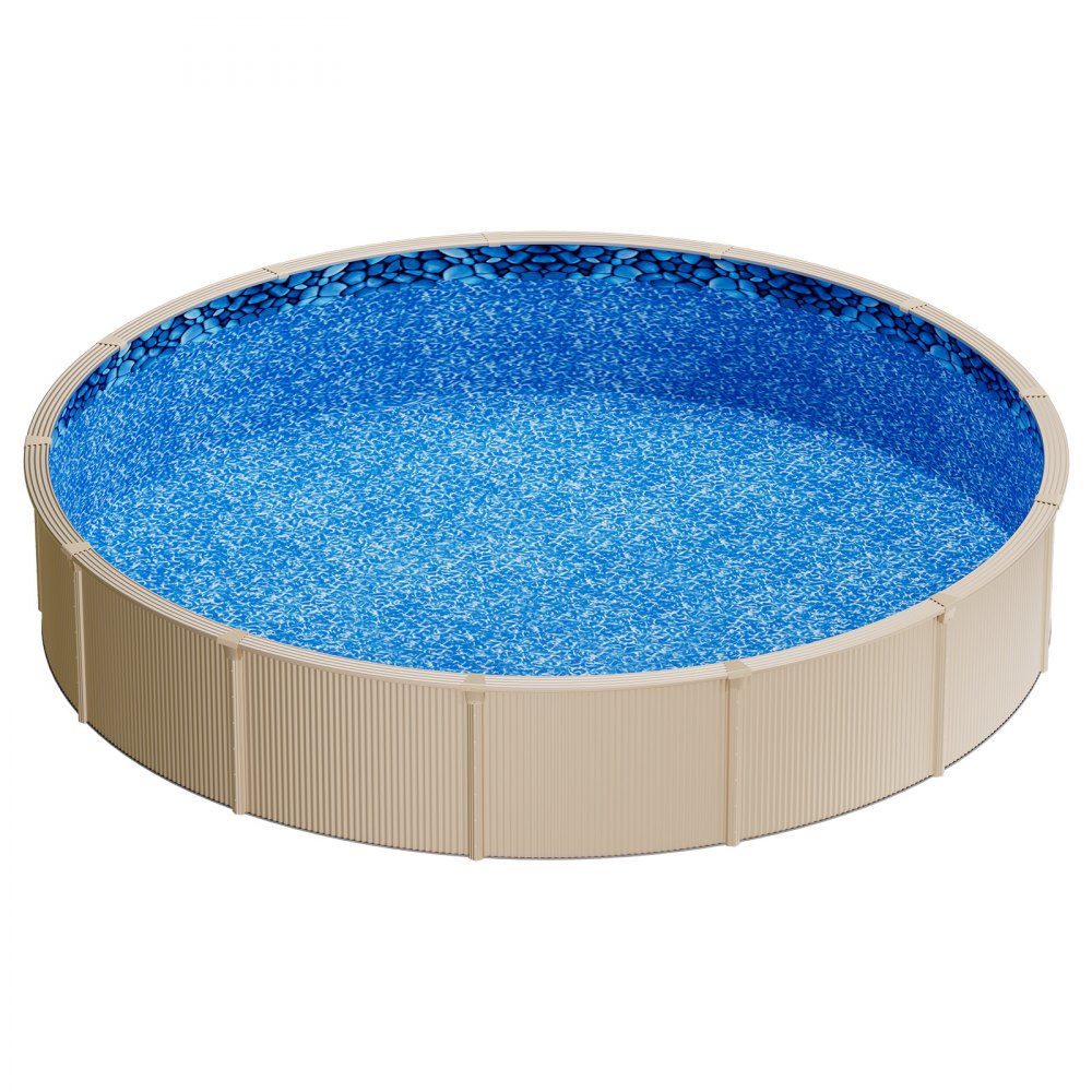 VEVOR 27ft Pool Liner, Round UniBead Swimming Pool Liner for 52 in Wall Height, Premium Vinyl, Easy Install with Leak-Proof Patches, Designed for Steel Sided Above-Ground,Outdoor, Boulder Swirl