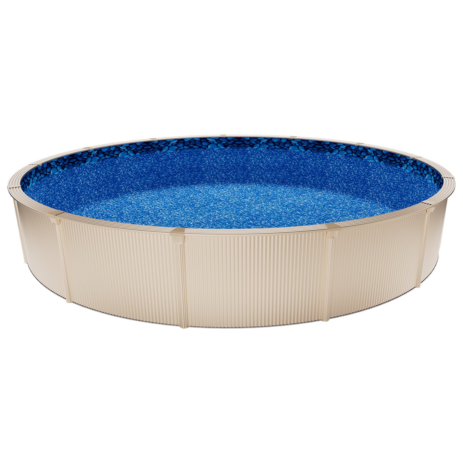 VEVOR 27ft Pool Liner, Round UniBead Swimming Pool Liner for 52 in Wall Height, Premium Vinyl, Easy Install with Leak-Proof Patches, Designed for Steel Sided Above-Ground,Outdoor, Boulder Swirl