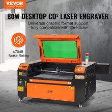 VEVOR 80W CO2 Laser Engraver, 20 x 28 in, 19.7 IPS Laser Cutter Machine with 2-Way Pass Air Assist, Compatible with LightBurn, CorelDRAW, AutoCAD, Windows, Mac OS, Linux, for Wood Acrylic Fabric More
