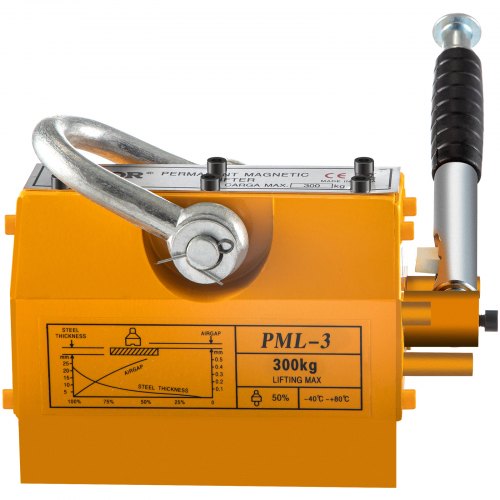 VEVOR Permanent Magnetic Lifter, 660lbs Lifting Magnet, 300kg Lifting Capacity Magnet Crane Hoist, Neodymium Iron, Heavy Duty Steel Lift Magnet for Metal Lifting, Hoist, Shop Crane, Block, Board