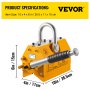 Vevor 600kg Permanent Magnetic Pipe Lifter 1320lbs | No Electricity | Heavy Duty