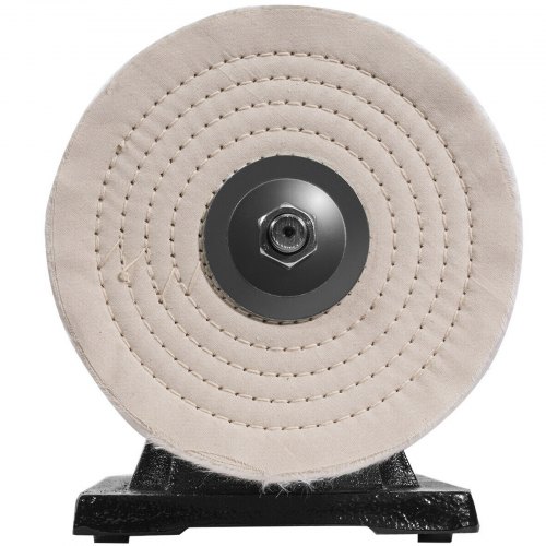 3/4HP Bench Buffer Polisher – 8-Inch Single Speed 3450RPM Polishing Machine With 2 Cloth Wheels & Cast Iron Base For Metal Jewelry Wood Finishing 3450 RPM Benchtop Buffer