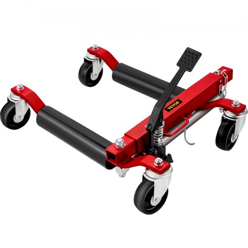 VEVOR Hydraulic Wheel Dolly 1500 lbs / 680 kg*1 pcs, Car Skate Vehicle Positioning Jack Foot Pump Hydraulic Tyre Lift Roller Dolly Hoist (Tyre Width 12inches, 4 double-bearing universal casters) Car