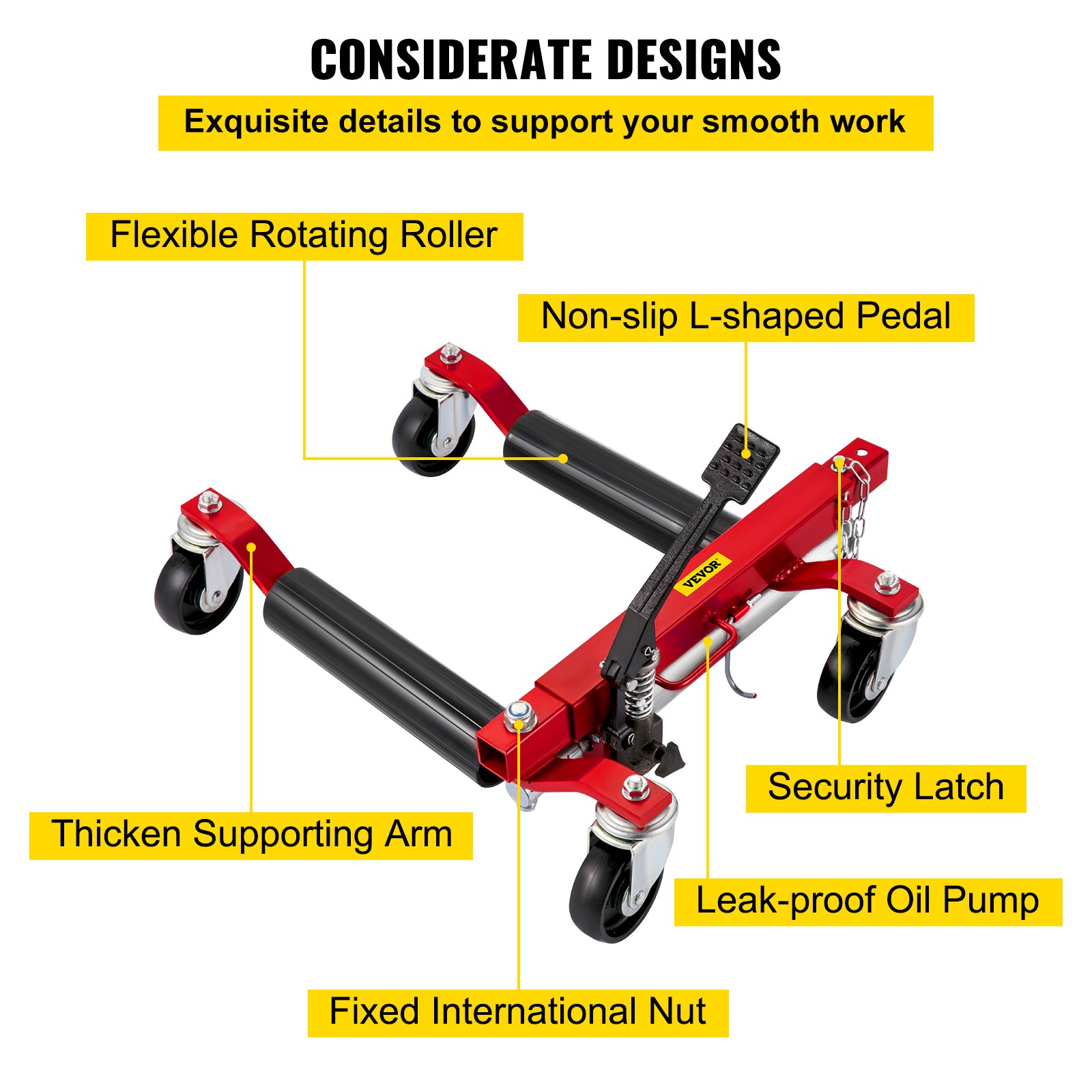 VEVOR Wheel Dolly Go Jacks 2 Pcs Car Jack Dolly 3000lbs Wheel Jacks for Cars