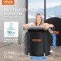 VEVOR Ice Bath Tub, 80 cm Long Cold Water Therapy Plunge Tub for Athletes, Portable Outdoor Ice Barrel Plunge Pool for Recovery, 341L Inflatable Folding Bathtub with Cover, Home Ice Pod for Adult