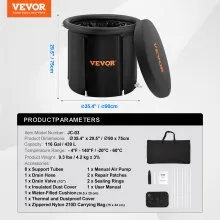 VEVOR Ice Bath Tub for Athlete Cold Water Therapy Plunge Tub Inflatable Bathtub