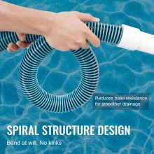 VEVOR Heavy Duty Swimming Pool Hose, 1-1/2-Inch x 30-Feet, Pool Vacuum Cleaning Hose, Compatible with Above Ground Pool In-Ground Pool Sand Filter Pump Pool Pump Pool Skimmer Various Cleaning Products