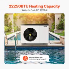 VEVOR Electric Pool Heat Pump 22250 BTU for Above and In Ground Pools Efficient