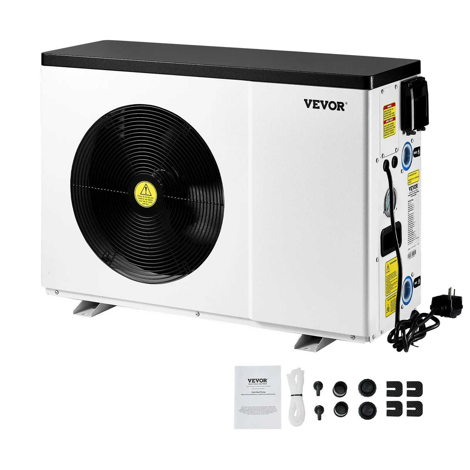 VEVOR Electric Pool Heat Pump, 22250 BTU, Pool Heaters for 3171-6605GAL Above and In Ground Pools, Low Noise, Heating and Cooling Highly Efficient & Energy-Saving Pool Water Heater AC120V 60Hz