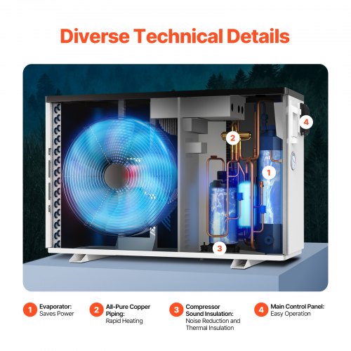 Heat Pump Pure Comfort Hvac VEVOR Electric Pool Heat Pump, 35830