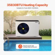 VEVOR Electric Pool Heat Pump 35830 BTU for Above and In Ground Pools Efficient