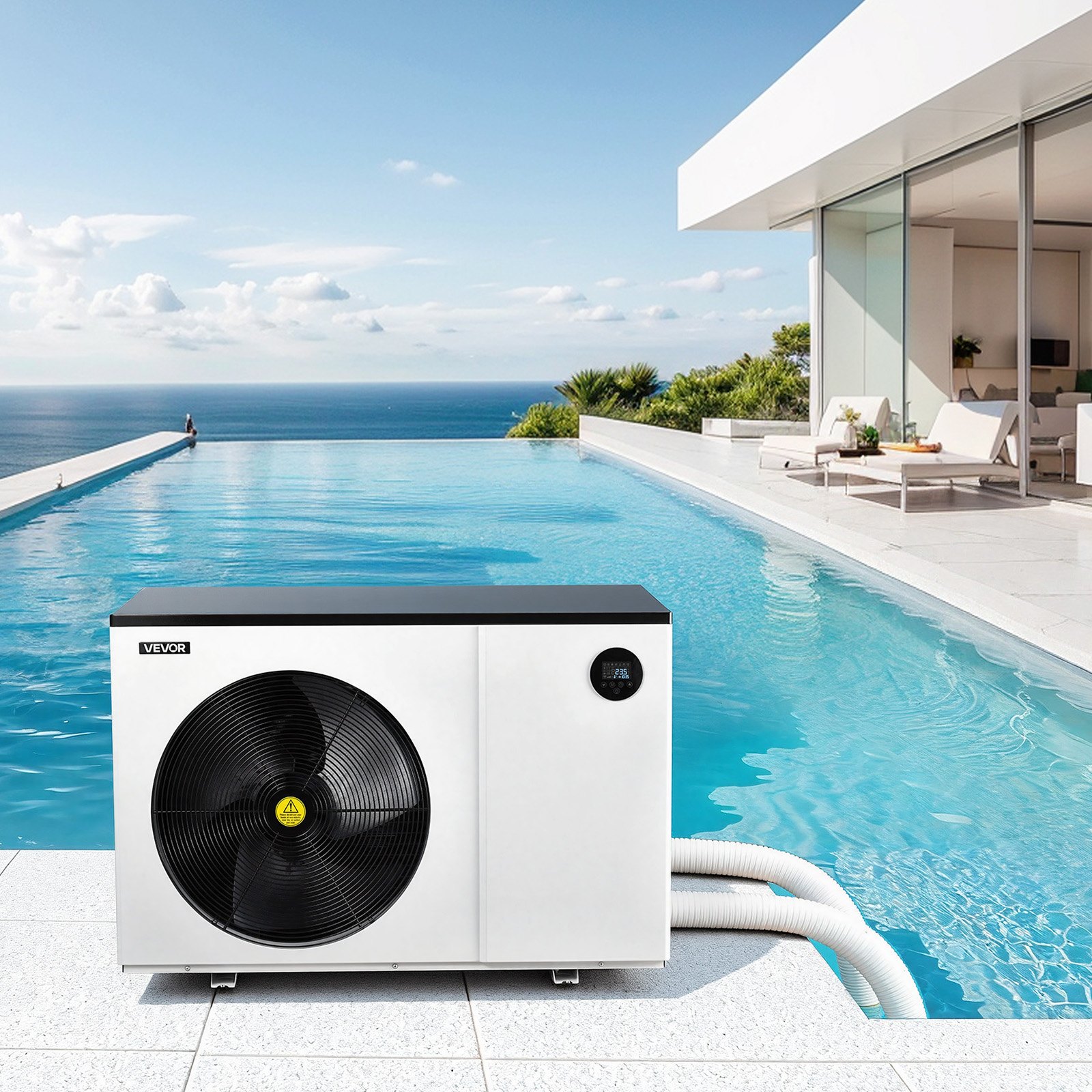 VEVOR Pool Heat Pump Max 70730 BTU, Electric Pool Heater for Above & In-Ground Up to 19812 Gallons, All-DC Inverter Technology, WiFi & App Remote Control, Multiple Protection for Swimming Party