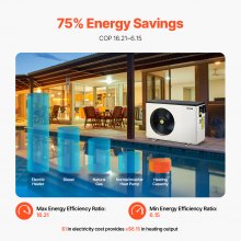 VEVOR Electric Pool Heat Pump 2.51-11.38kW Energy-Saving Variable Frequency