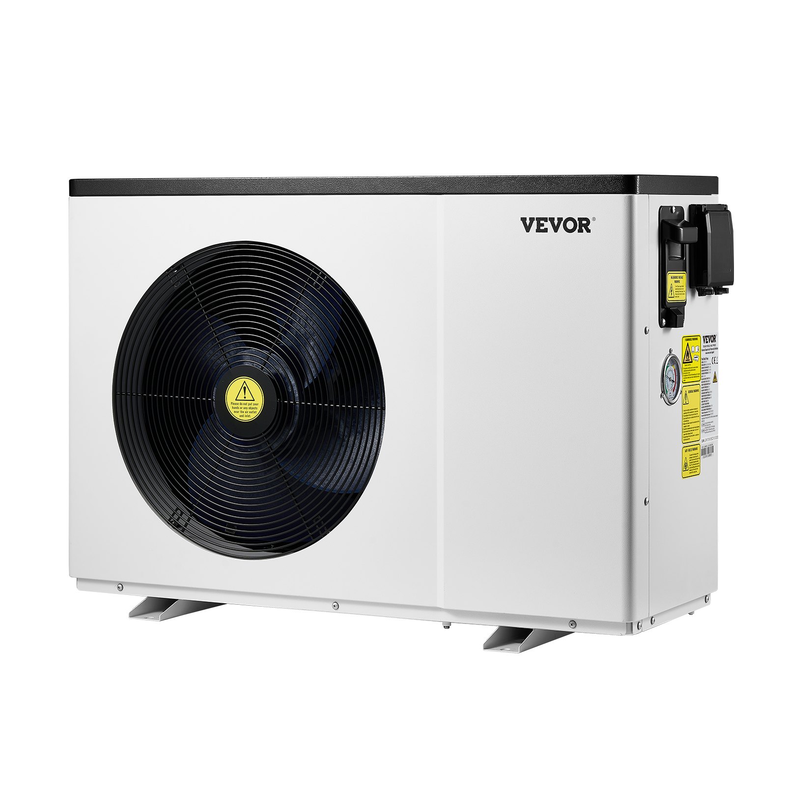 VEVOR Electric Pool Heat Pump, 2.51-11.38kW Heating Capacity, Energy-Saving Variable Frequency Pool Heaters for 25-50m³Above Ground Pools, Heating and Cooling Pool Water Heater AC220-240V 50Hz