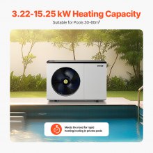 VEVOR Electric Pool Heat Pump 3.22-15.25kW Energy-Saving Variable Frequency