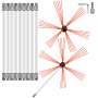 Kit de deshollinador VEVOR de 10 m de largo, cepillo para chimenea con 10 varillas flexibles de nailon y 2 cabezales, kit de limpieza de chimenea rotativo accionado por taladro, kit de varillas para limpiar chimeneas.