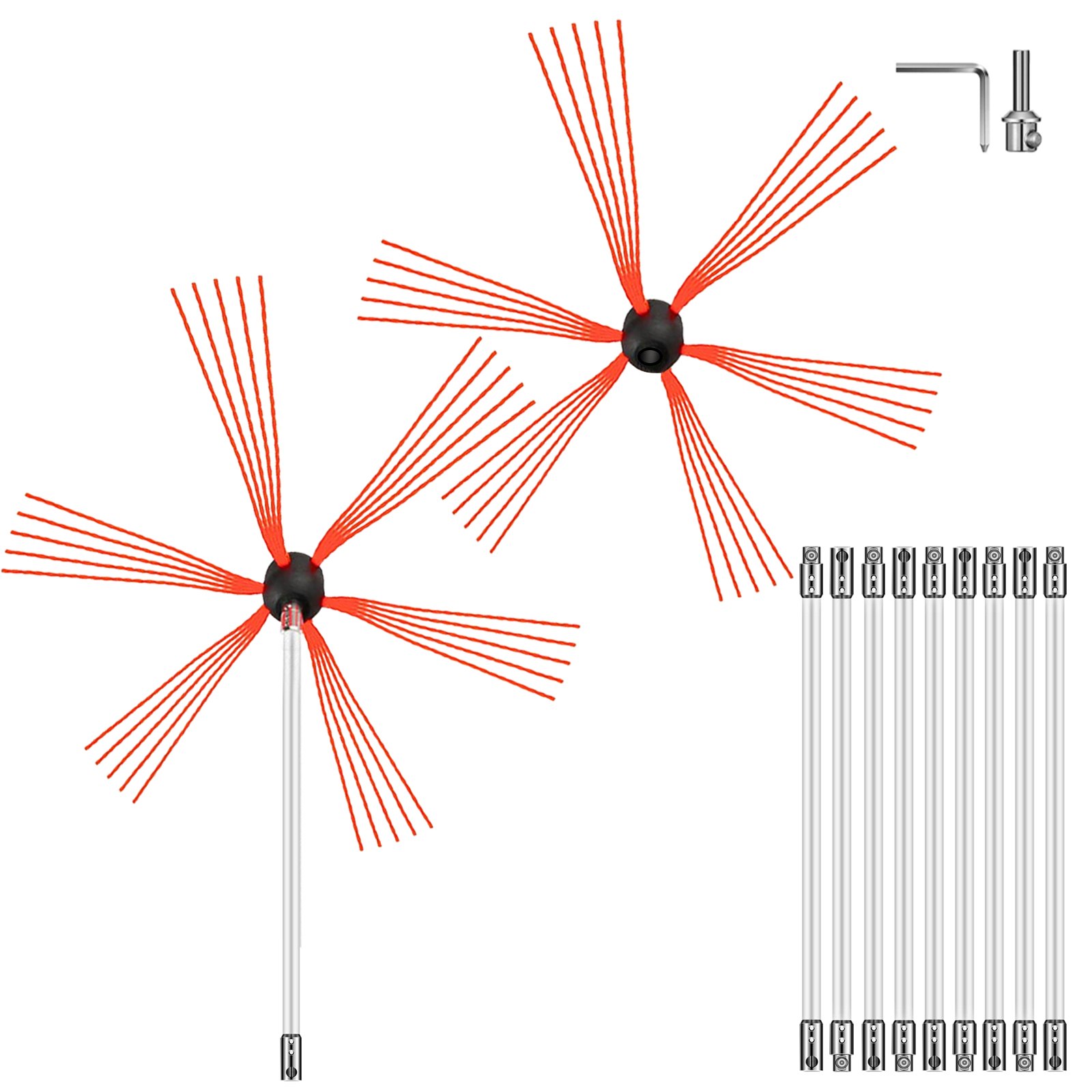 VEVOR Chimney Sweep Kit Chimney Cleaning Kit 1005.8 cm Sooteater Chimney Cleaning Kit