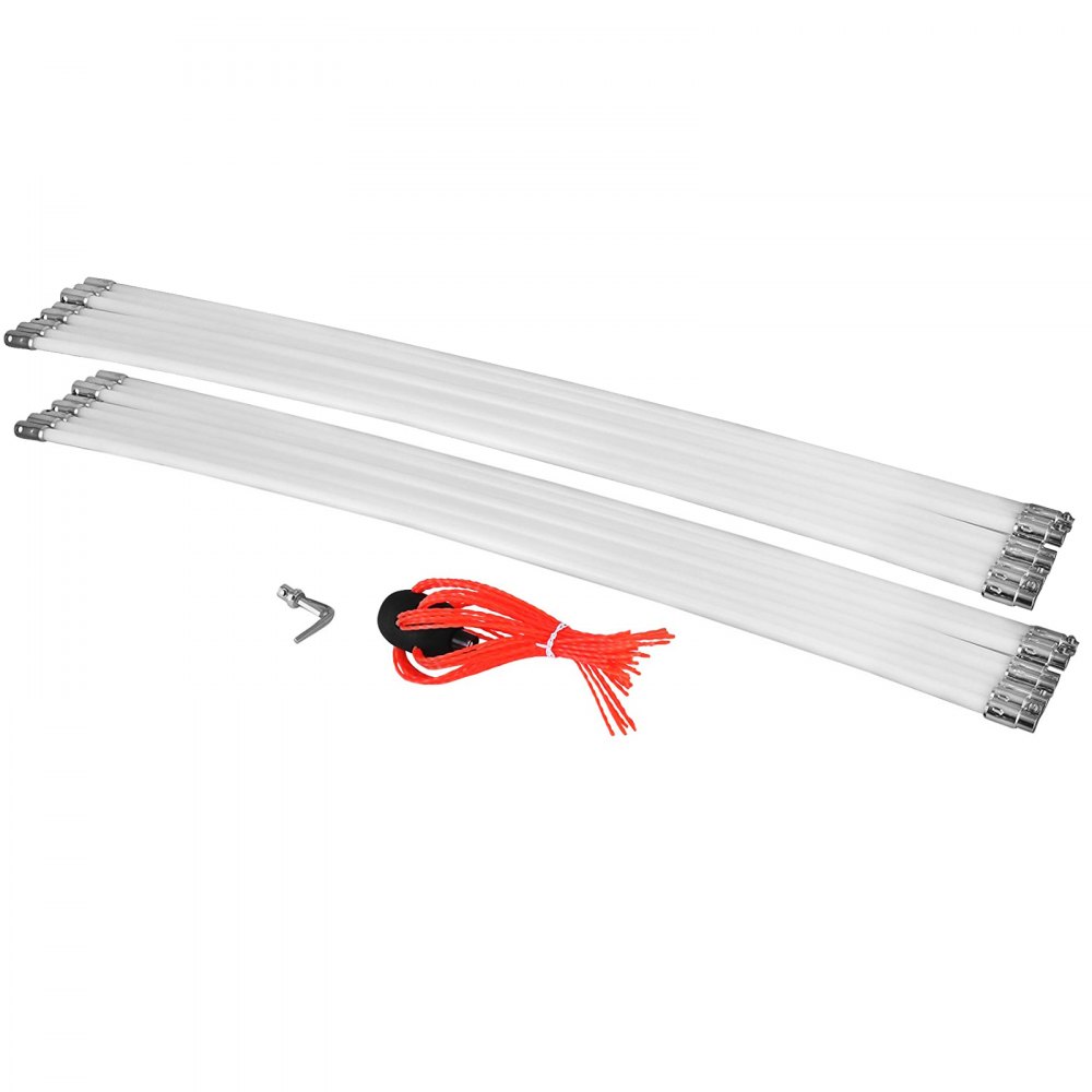 VEVOR 16m Fireplace Brush Chimney Sweep Rotary Chimney Sweeper Cleaning Kit Rods