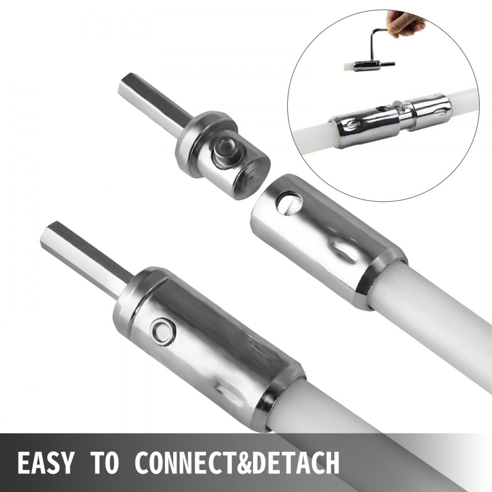 VEVOR 16m Fireplace Brush Chimney Sweep Rotary Chimney Sweeper Cleaning Kit Rods