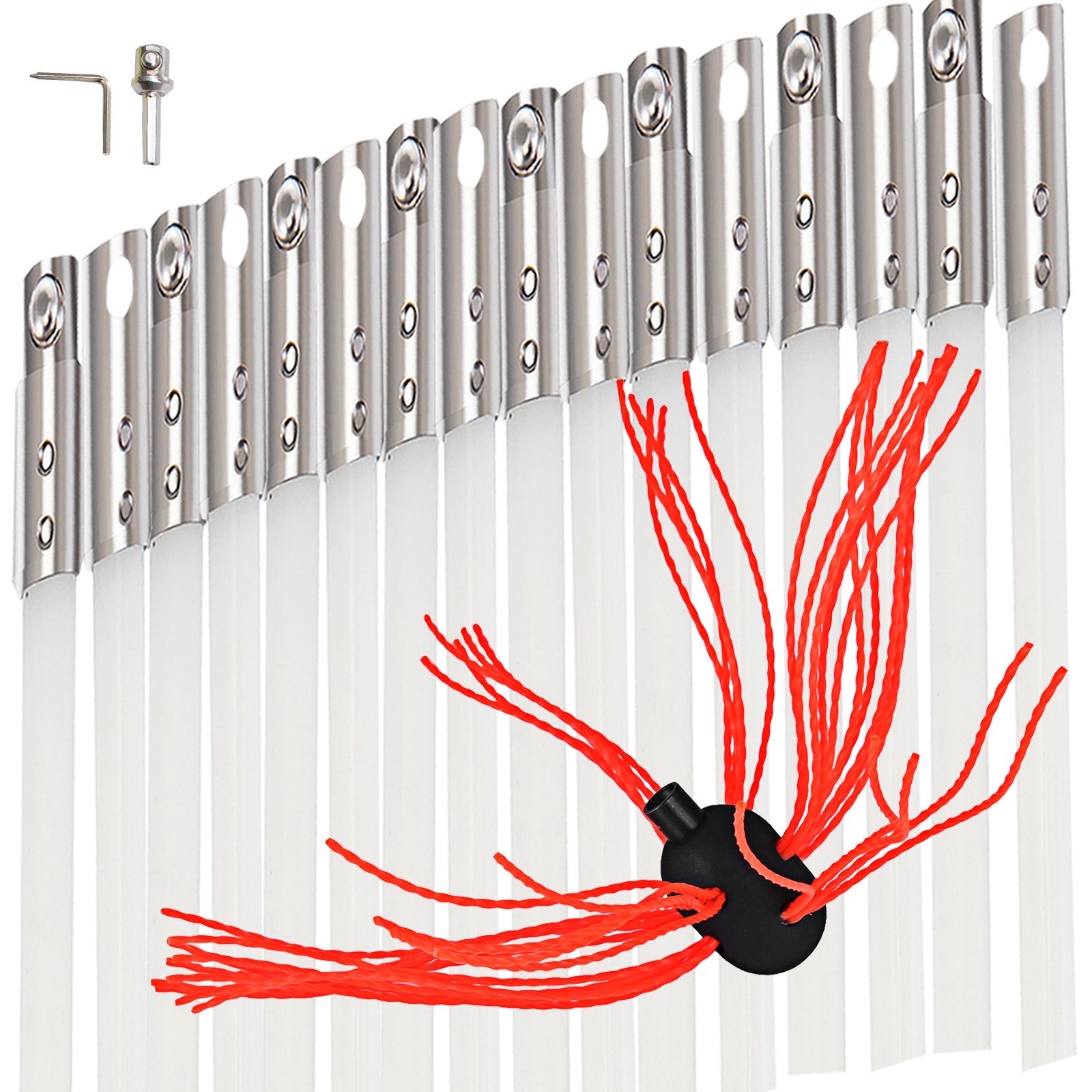 VEVOR 16m Fireplace Brush Chimney Sweep Rotary Chimney Sweeper Cleaning Kit Rods