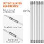 VEVOR 8 m Chimney Sweep Kit, w/ 8Reinforced Nylon Flexible Rods, Ergonomic Chimney Cleaning Brush, 360-Degree Brush Chimney Cleaner, Rich Accessories for Fireplace Flue Home Use Fits most Pipes