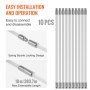 VEVOR 10 m Chimney Sweep Kit, w/ 10 Reinforced Nylon Flexible Rods, Ergonomic Chimney Cleaning Brush, 360-Degree Brush Chimney Cleaner, Rich Accessories for Fireplace Flue Home Use Fits most Pipes