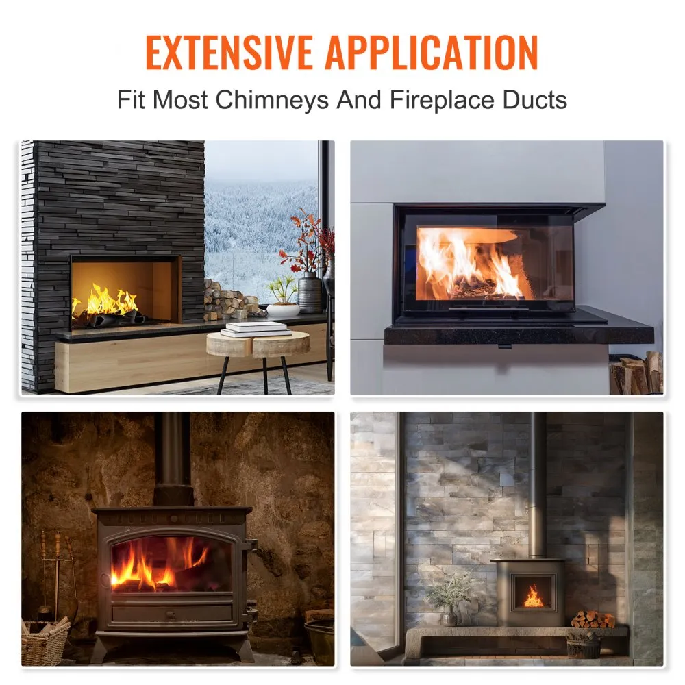 modern fireplaces and stoves showcasing the versatile VEVOR chimney sweep kit.