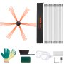 VEVOR 39 Feet Chimney Sweep Kit, w/ 12 Reinforced Nylon Flexible Rods, Ergonomic Chimney Cleaning Brush, 360-Degree Brush Chimney Cleaner, Rich Accessories for Fireplace Flue Home Use Fits most Pipes