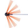 VEVOR chimney sweep kit with orange nylon bristles attached to a white rod for efficient chimney cleaning.